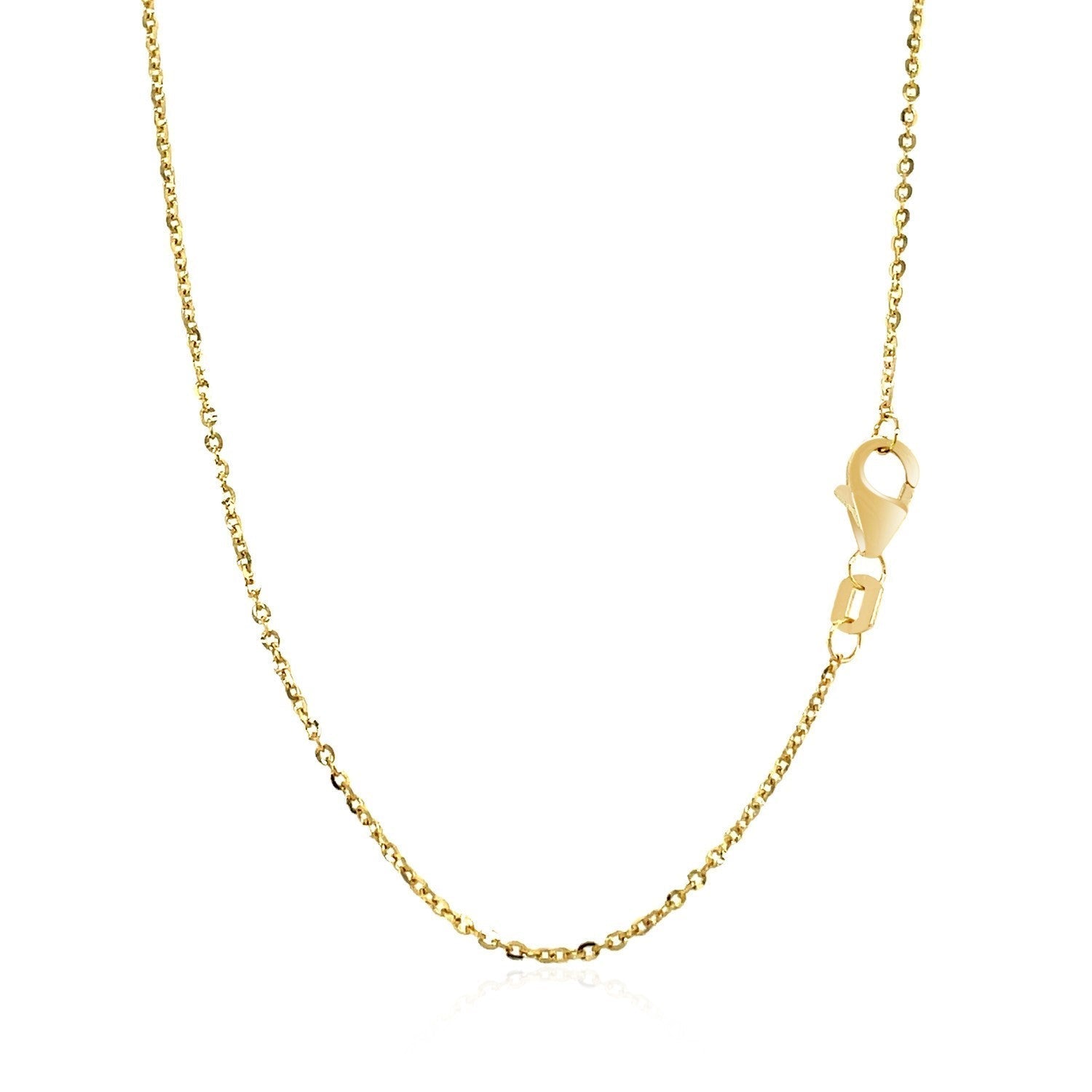 14k Yellow Gold Chain Necklace with a Shiny Flat Bar Bids.com