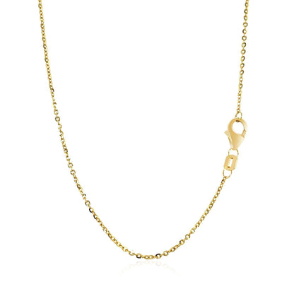 14k Yellow Gold Chain Necklace with a Shiny Flat Bar Bids.com