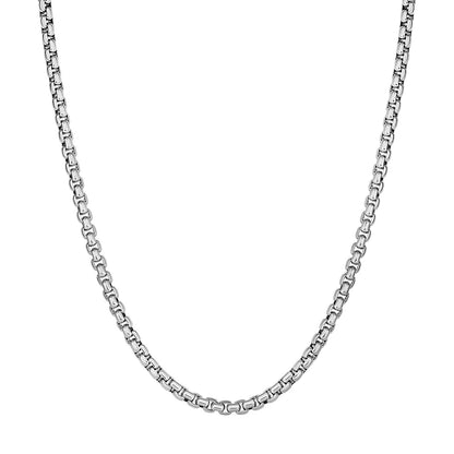 3.8mm Sterling Silver Rhodium Plated Round Box Chain Bids.com