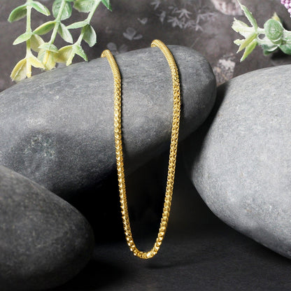 2.2mm 14k Yellow Solid Gold Diamond Cut Round Franco Chain Bids.com