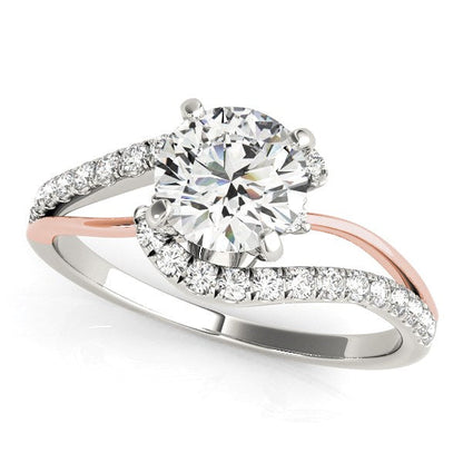 14k White And Rose Gold Bypass Shank Diamond Engagement Ring (1 1/3 cttw) Bids.com
