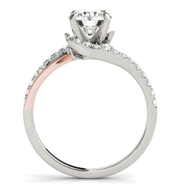 14k White And Rose Gold Bypass Shank Diamond Engagement Ring (1 1/3 cttw) Bids.com