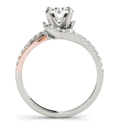 14k White And Rose Gold Bypass Shank Diamond Engagement Ring (1 1/3 cttw) Bids.com