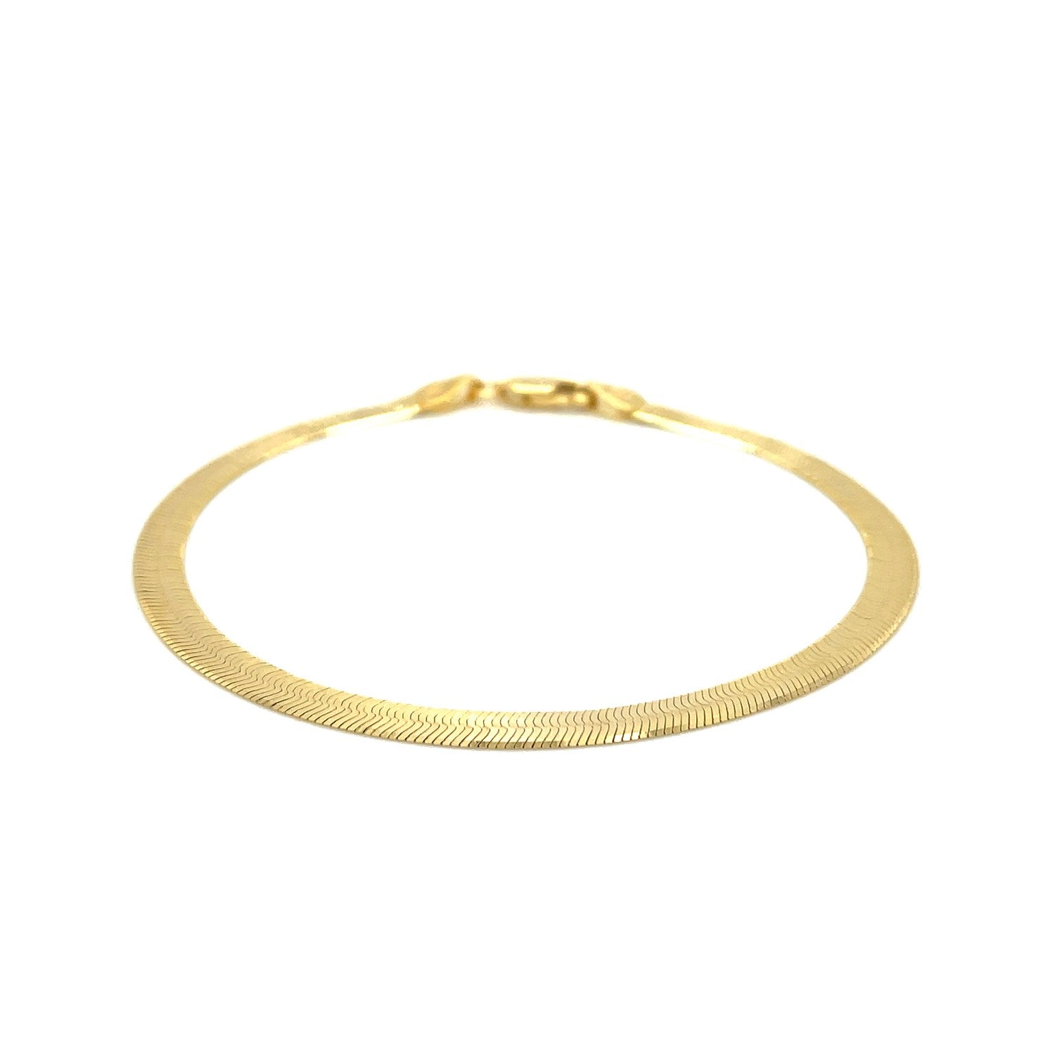 4.0mm 14k Yellow Gold Super Flex Herringbone Bracelet Bids.com