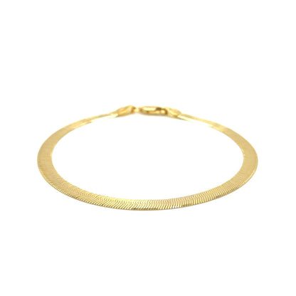 4.0mm 14k Yellow Gold Super Flex Herringbone Bracelet Bids.com