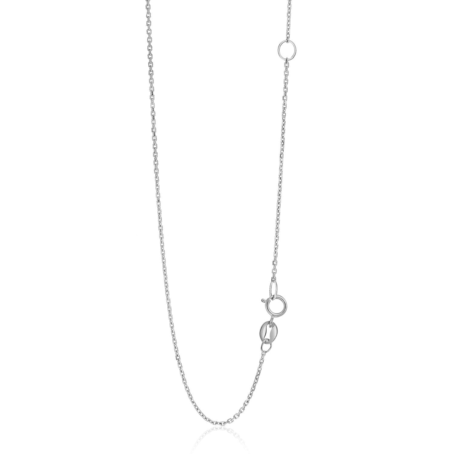 14k White Gold Adjustable Cable Chain 1.1mm Bids.com