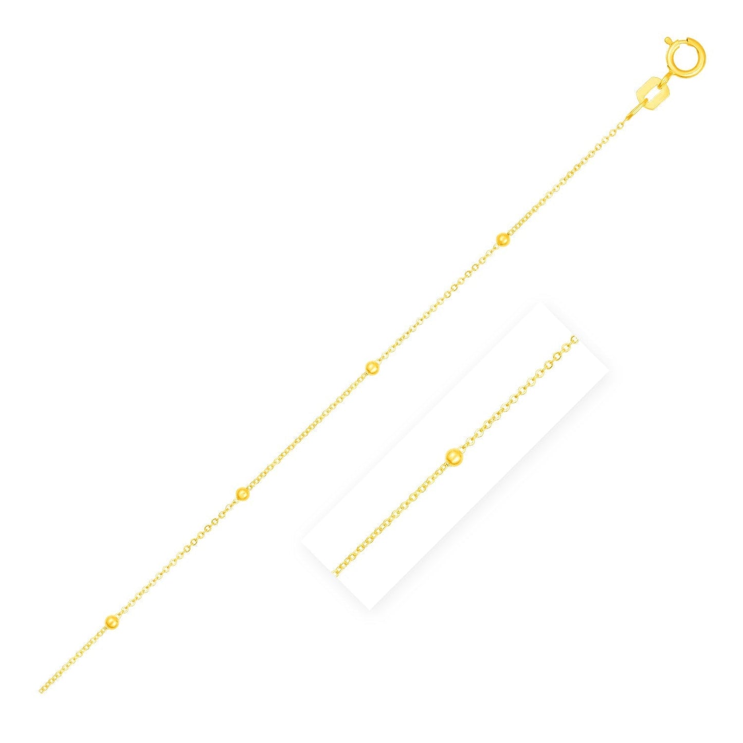 Bead Links Saturn Chain in 14k Yellow Gold (3.5mm) Bids.com