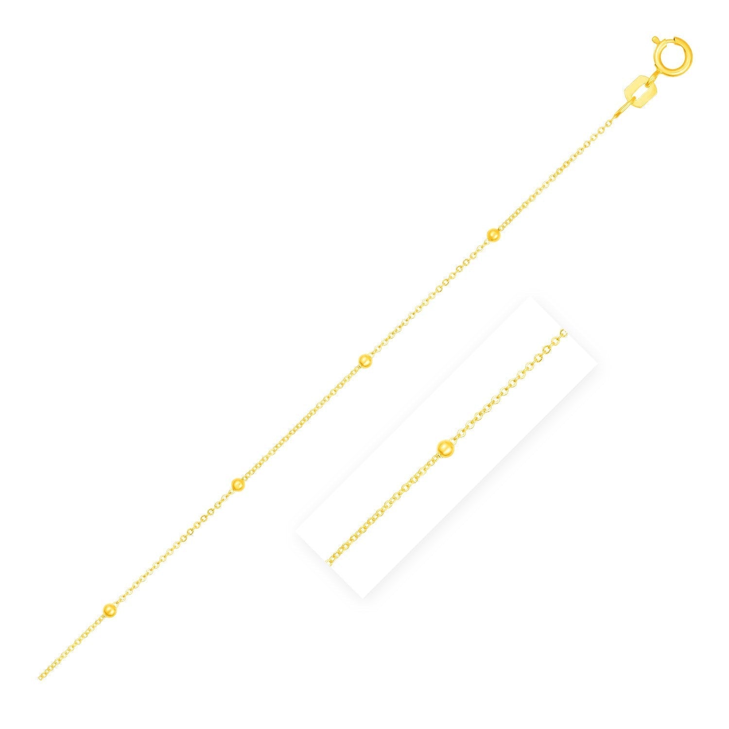 Bead Links Saturn Chain in 14k Yellow Gold (3.5mm) Bids.com