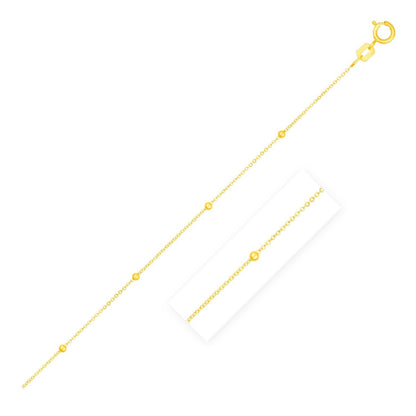 Bead Links Saturn Chain in 14k Yellow Gold (3.5mm) Bids.com