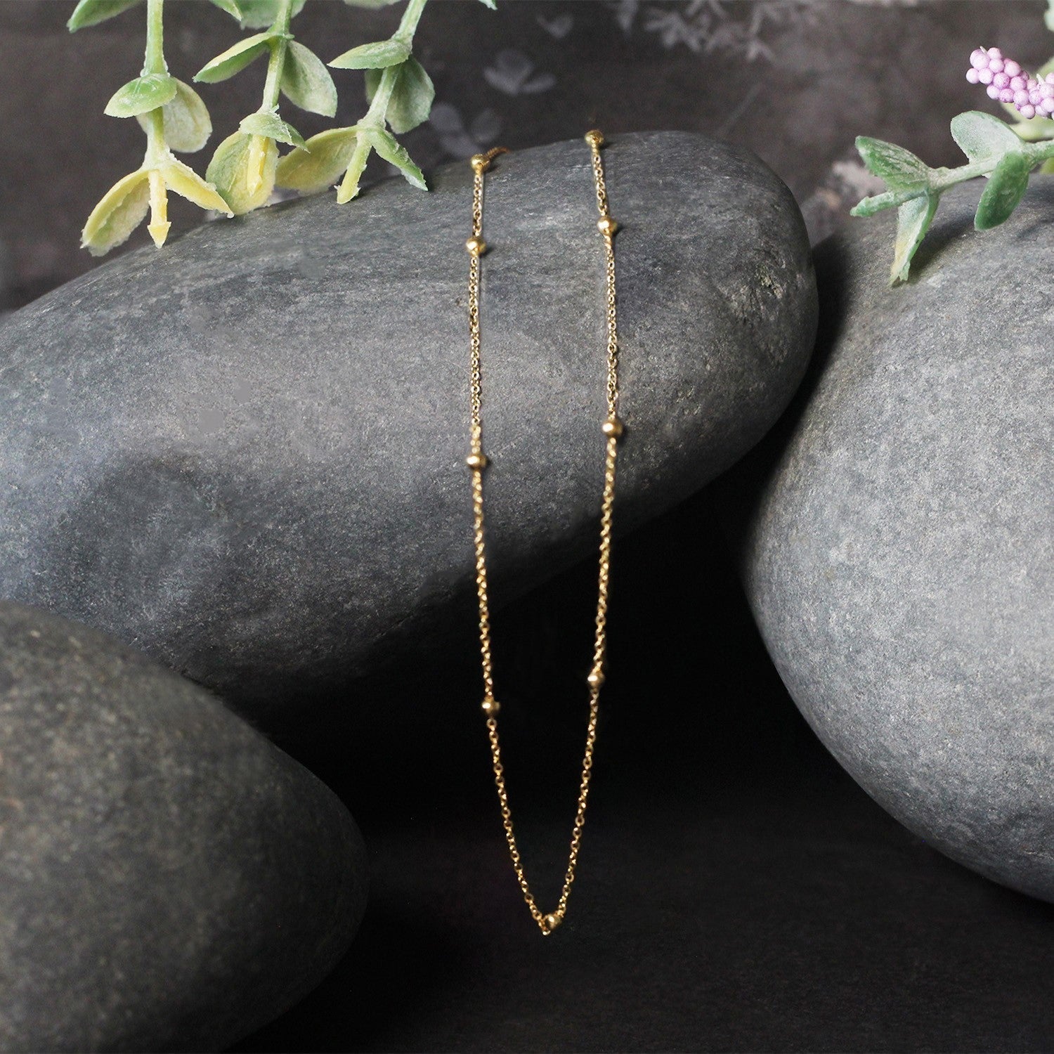Bead Links Saturn Chain in 14k Yellow Gold (3.5mm) Bids.com