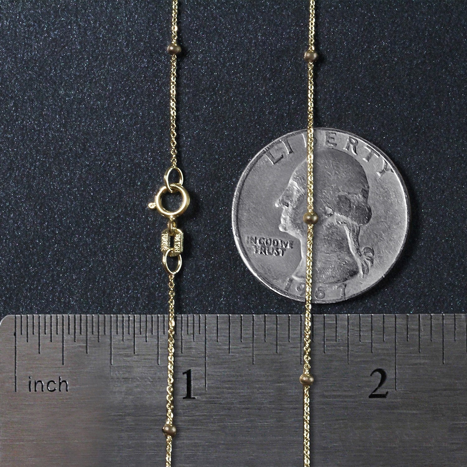 Bead Links Saturn Chain in 14k Yellow Gold (3.5mm) Bids.com