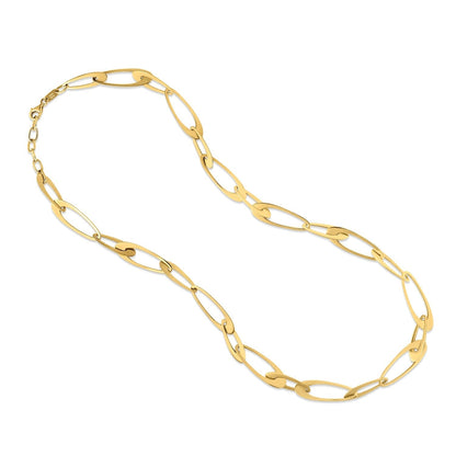 14K Yellow Gold Italian Oval Links Necklace Bids.com