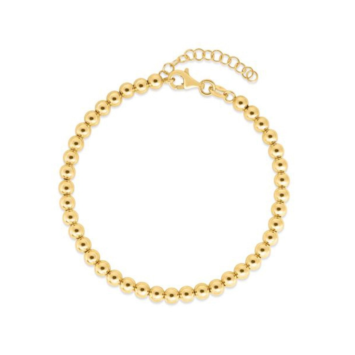 14k Yellow Gold Bead Chain Necklace(4mm) Bids.com
