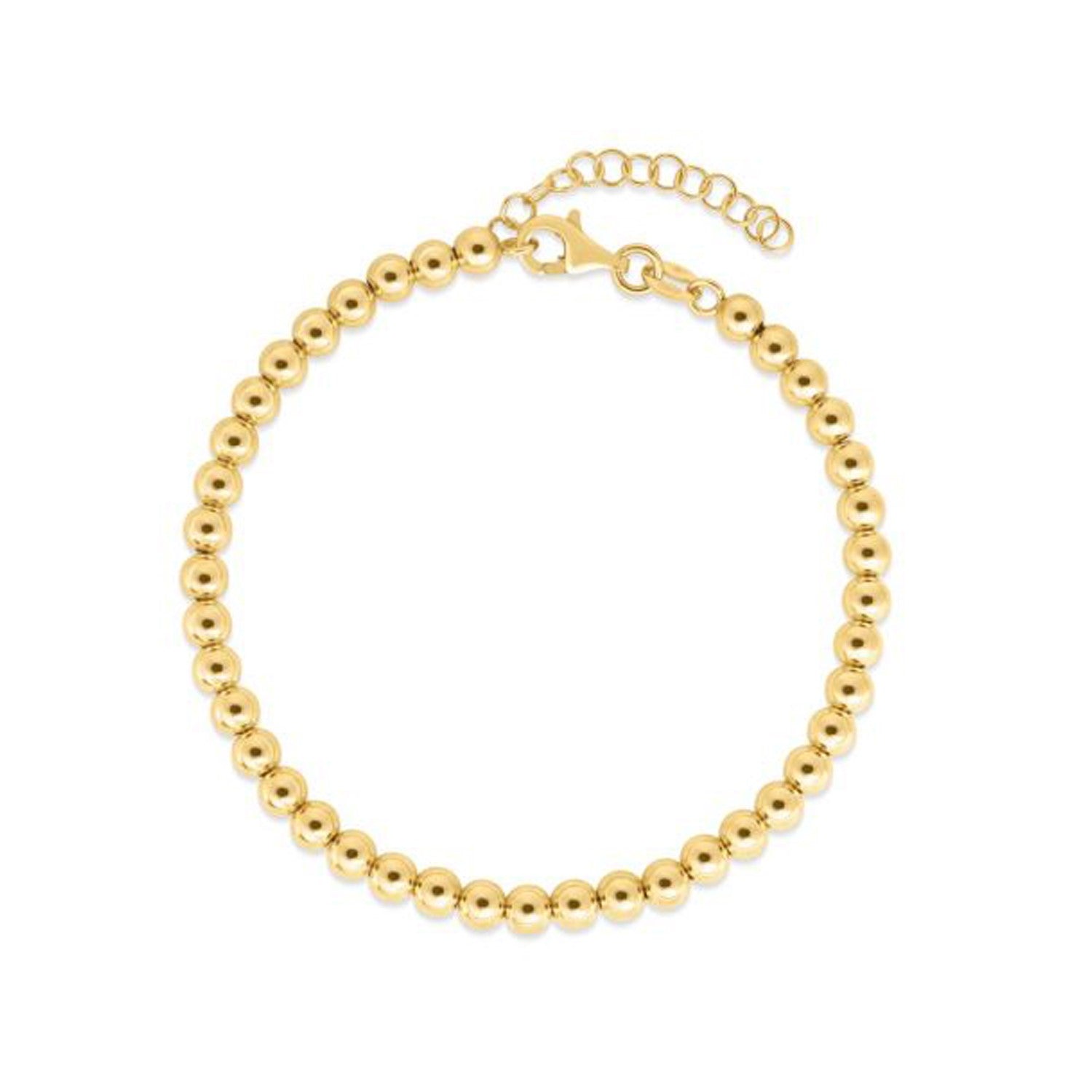 14k Yellow Gold Bead Chain Necklace(4mm) Bids.com