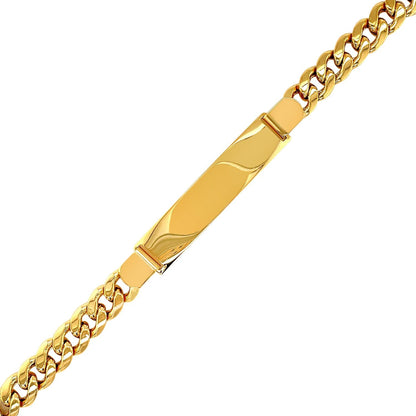 14k Yellow Gold Men's ID Cuban Chain Bracelet Bids.com