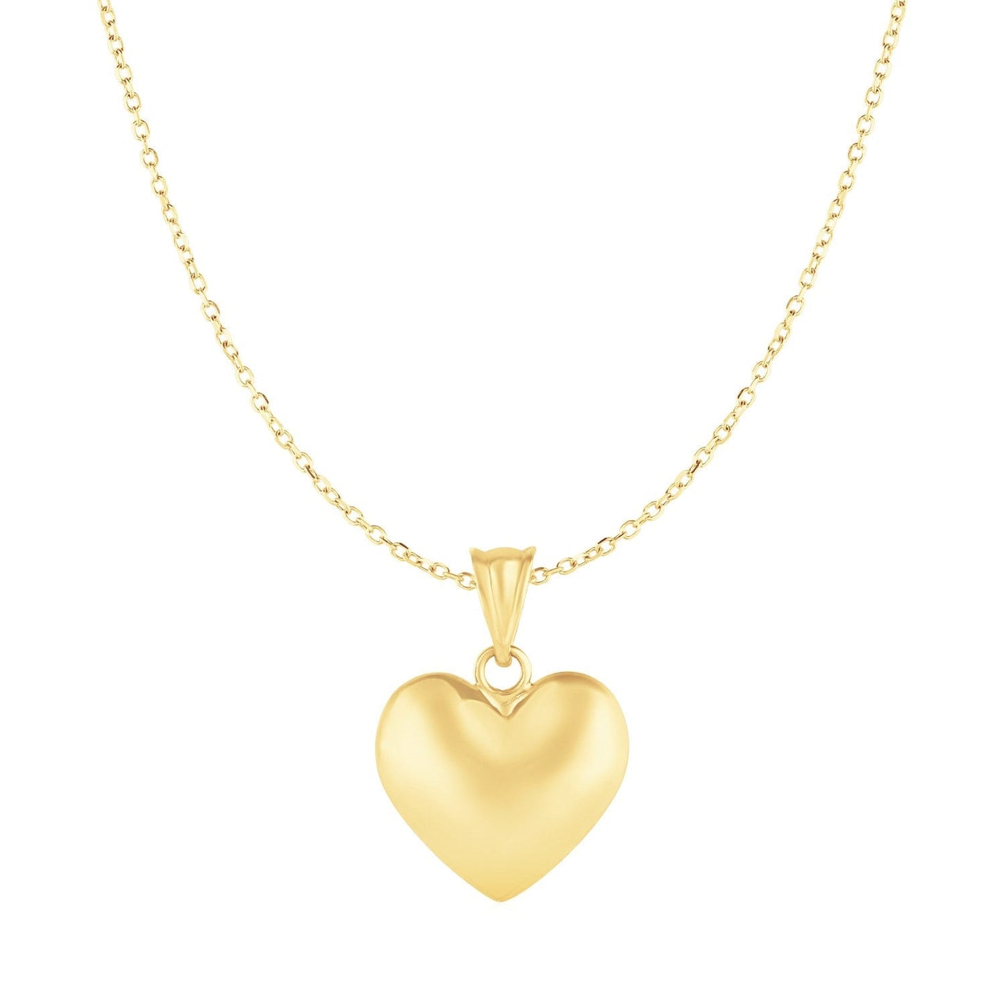 Puffed Heart Pendant in 10k Yellow Gold Bids.com