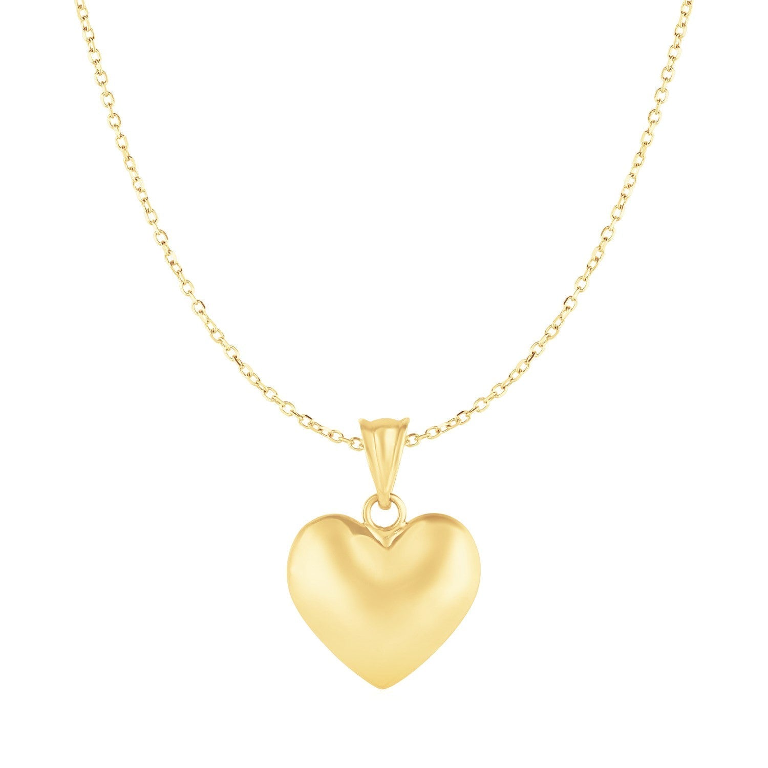 Puffed Heart Pendant in 10k Yellow Gold Bids.com