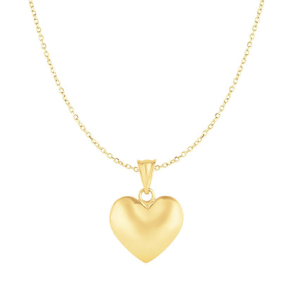 Puffed Heart Pendant in 10k Yellow Gold Bids.com