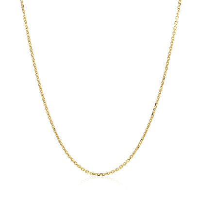 18k Yellow Gold Diamond Cut Cable Link Chain (1.10 mm) Bids.com