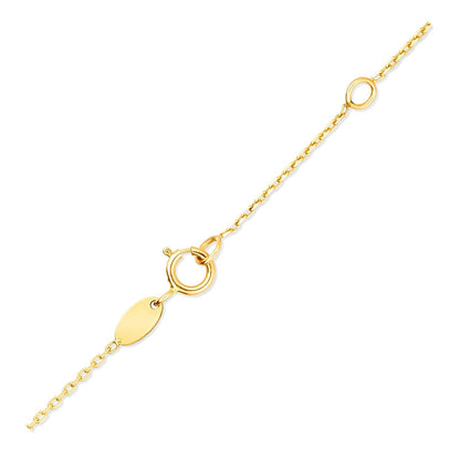 14k Yellow Gold Chain Necklace with Cross Stations Bids.com