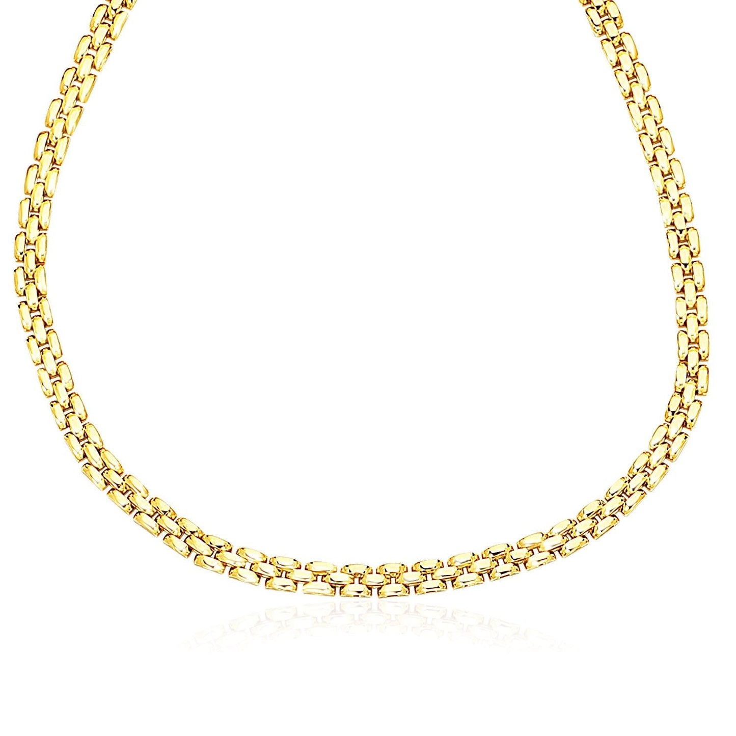 14k Yellow Gold Panther Chain Link Shiny Necklace Bids.com