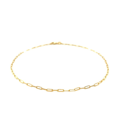 14K Yellow Gold Fine Paperclip Anklet (1.5mm) Bids.com