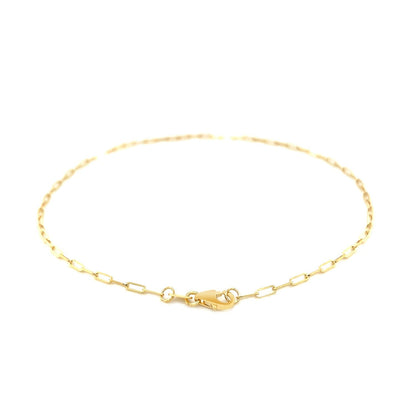 14K Yellow Gold Fine Paperclip Anklet (1.5mm) Bids.com
