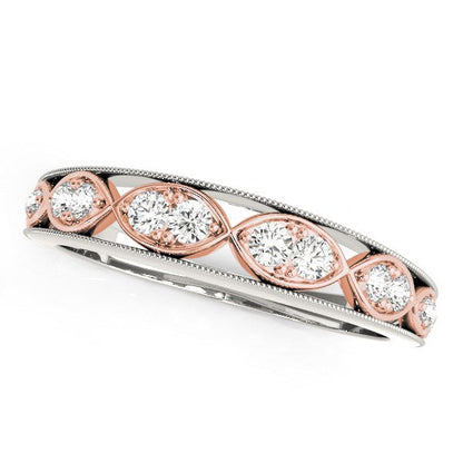 14k White And Rose Gold Infinity Style Diamond Band (1/5 cttw) Bids.com