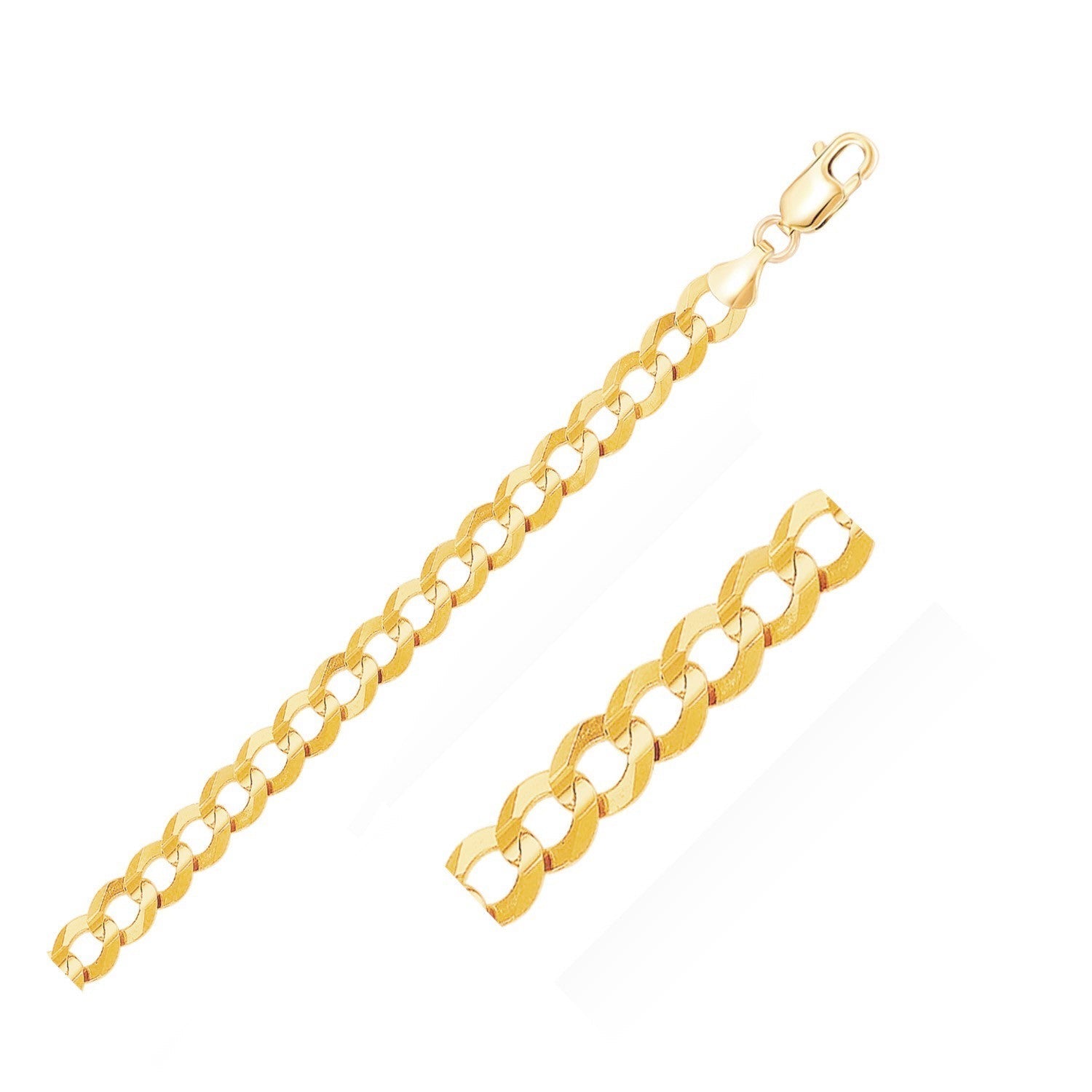 8.2mm 10k Yellow Gold Curb Bracelet Bids.com