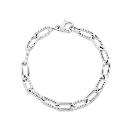 Sterling Silver Wide Paperclip Chain Bracelet Bids.com