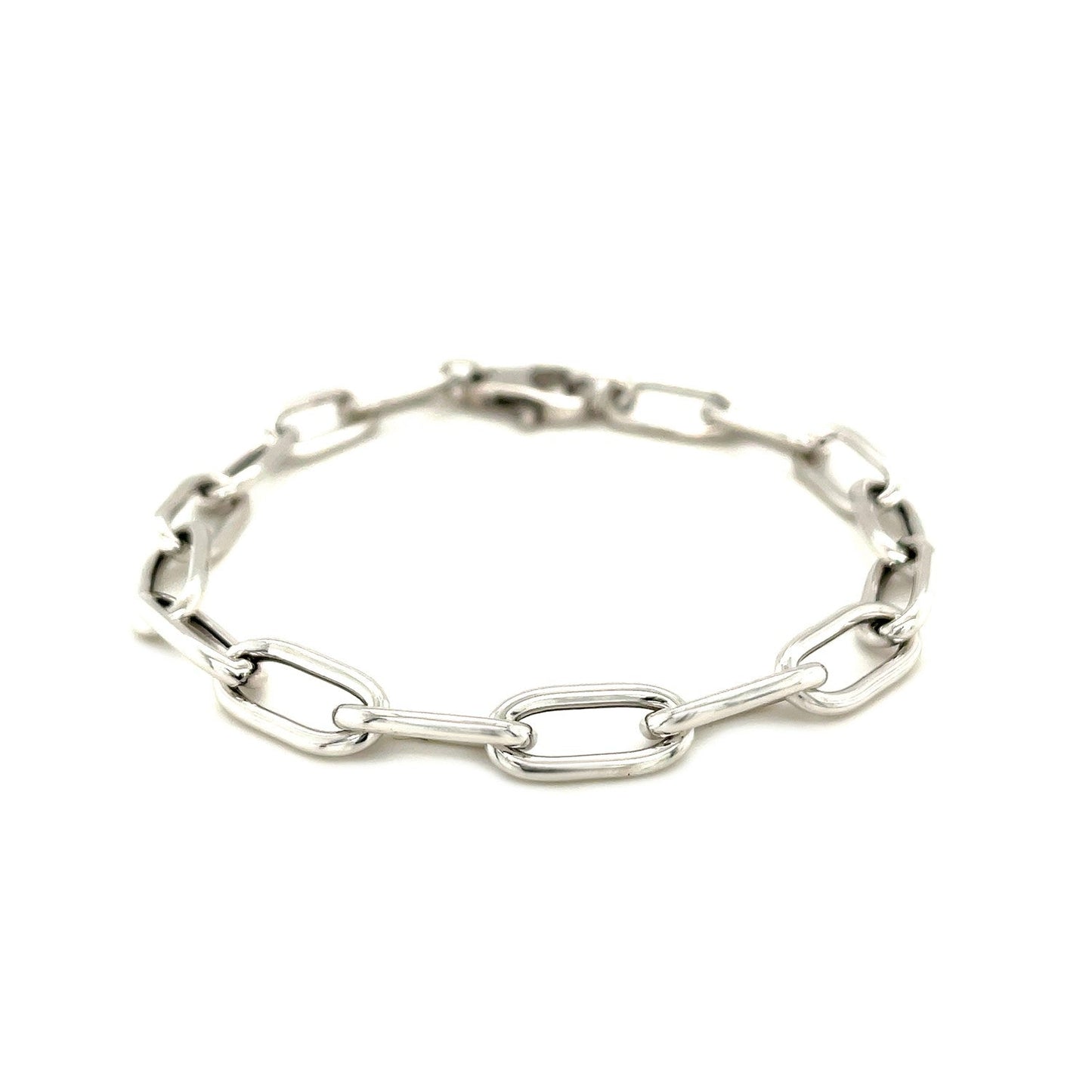 Sterling Silver Wide Paperclip Chain Bracelet Bids.com