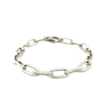Sterling Silver Wide Paperclip Chain Bracelet Bids.com