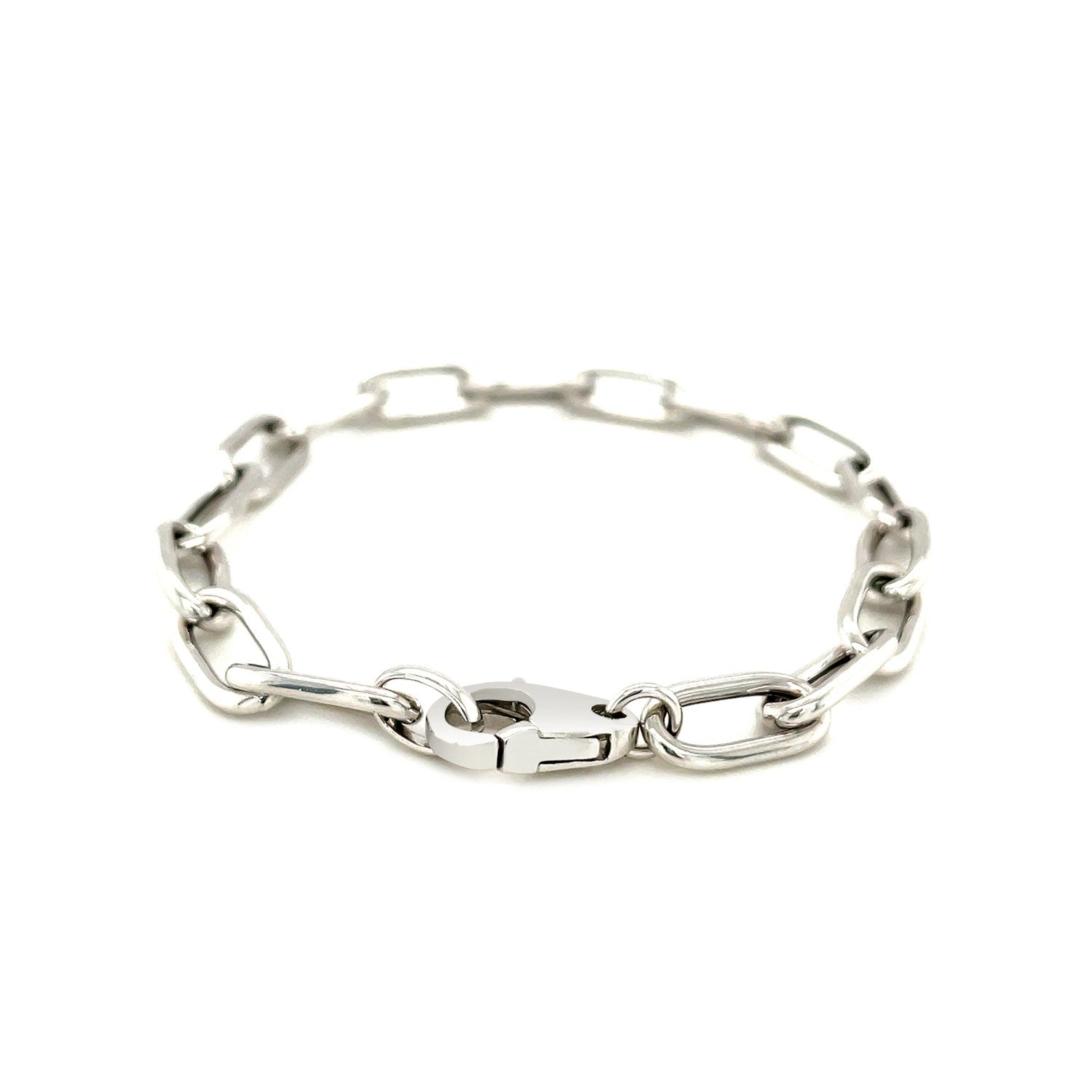 Sterling Silver Wide Paperclip Chain Bracelet Bids.com