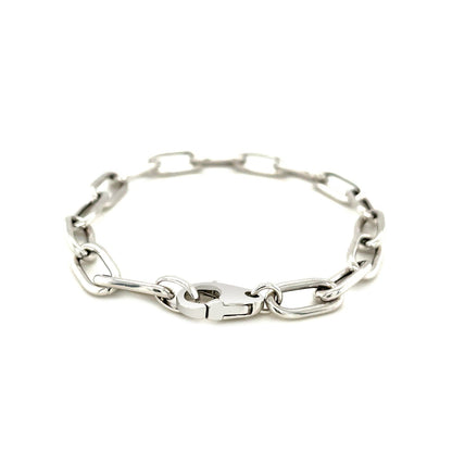Sterling Silver Wide Paperclip Chain Bracelet Bids.com