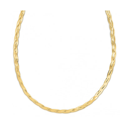 14k Yellow Gold Braided Herringbone Chain (3.20 mm) Bids.com