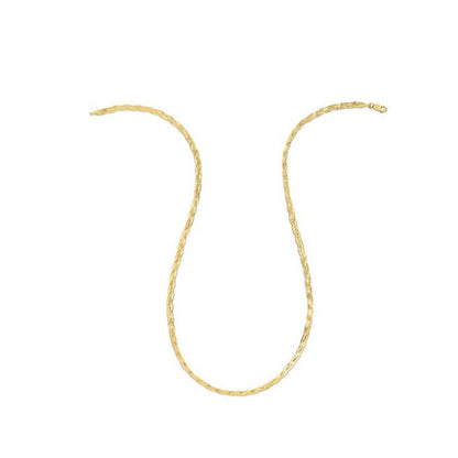 14k Yellow Gold Braided Herringbone Chain (3.20 mm) Bids.com