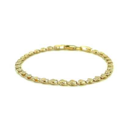 2.9mm 14k Yellow Gold Heart Anklet Bids.com