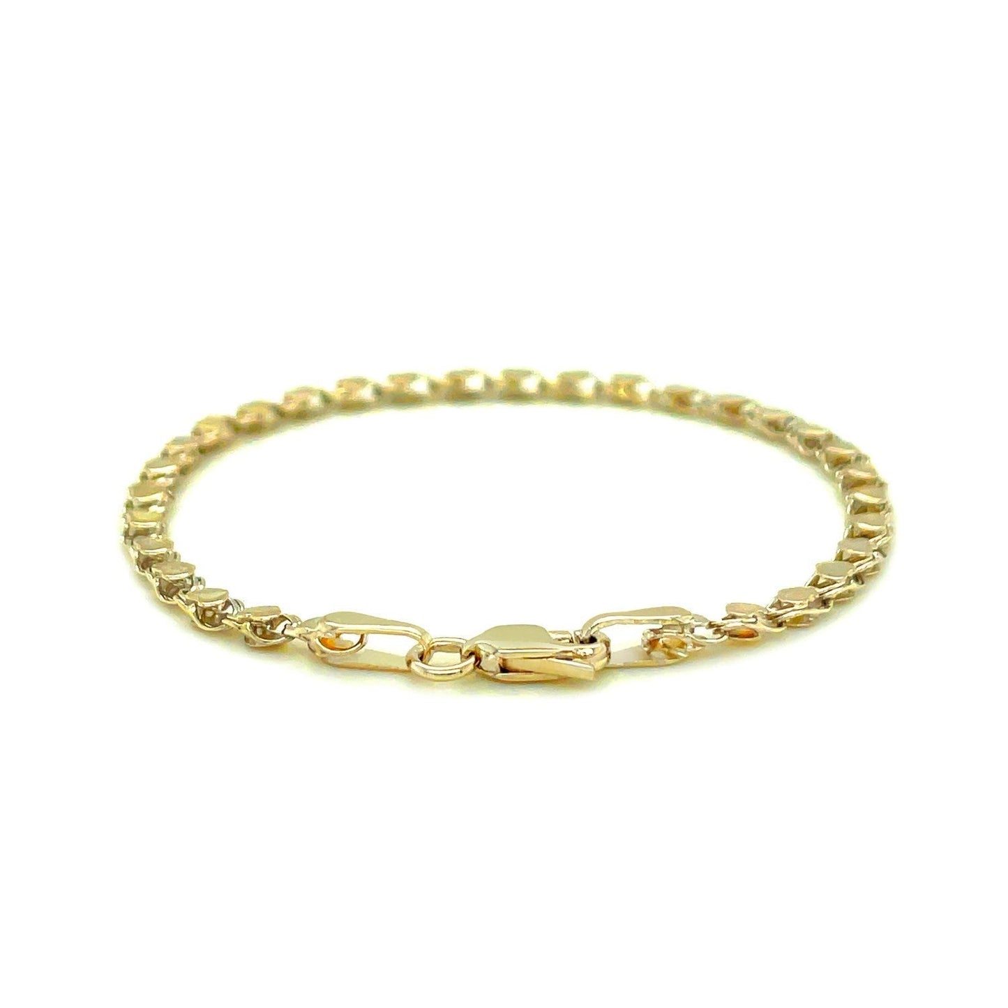 2.9mm 14k Yellow Gold Heart Anklet Bids.com