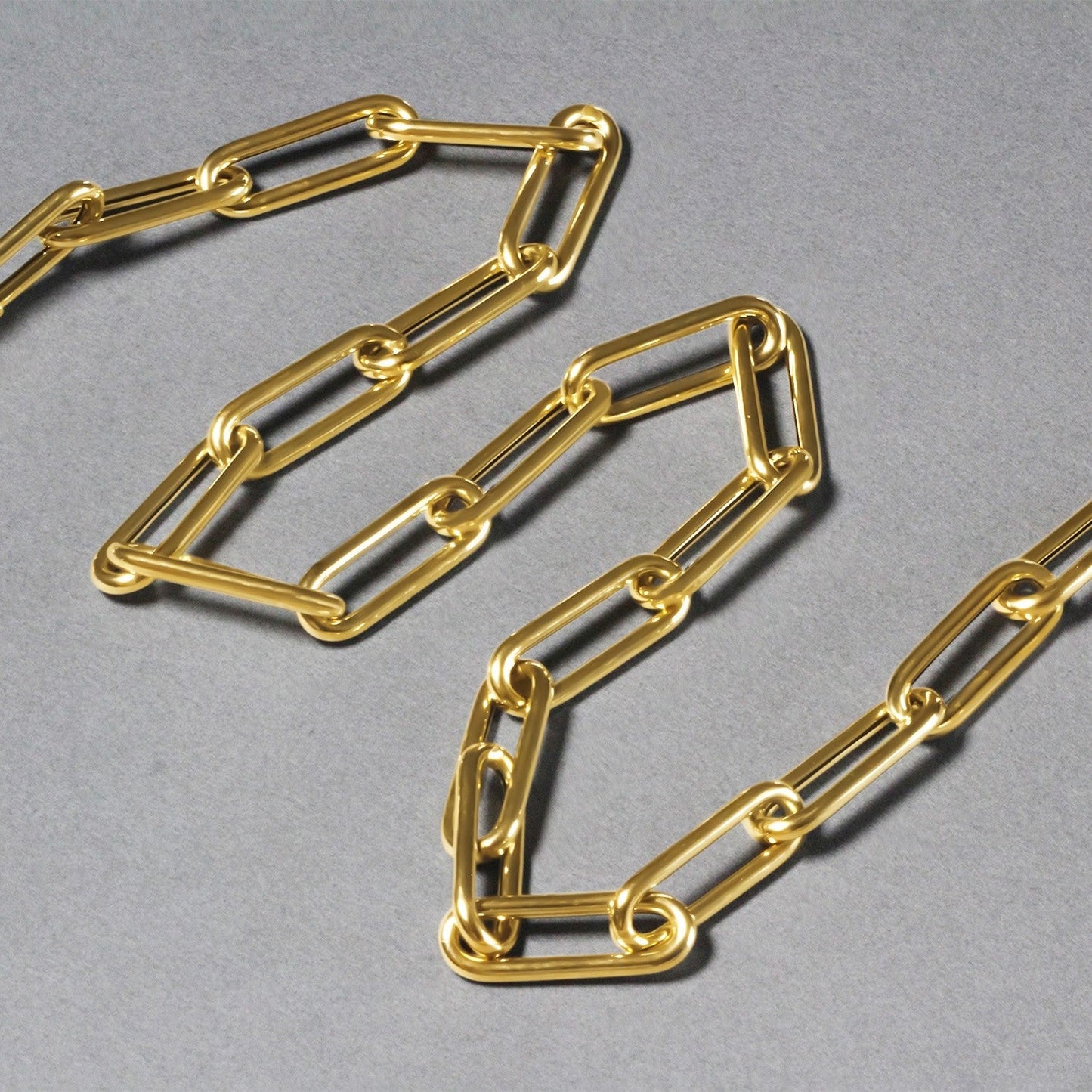 14k Yellow Gold Rounded Paperclip Chain Necklace Bids.com