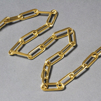 14k Yellow Gold Rounded Paperclip Chain Necklace Bids.com