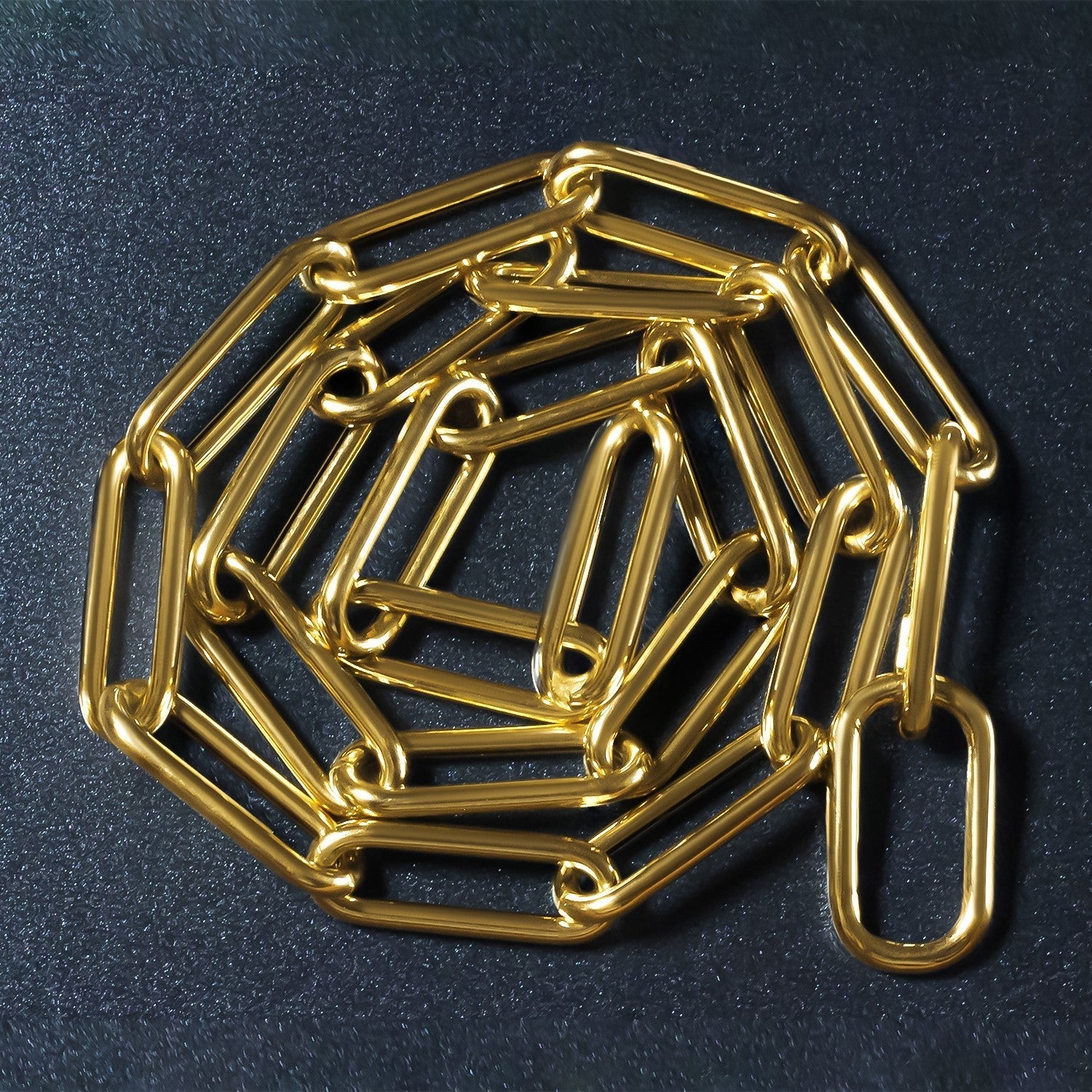 14k Yellow Gold Rounded Paperclip Chain Necklace Bids.com