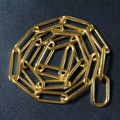 14k Yellow Gold Rounded Paperclip Chain Necklace Bids.com