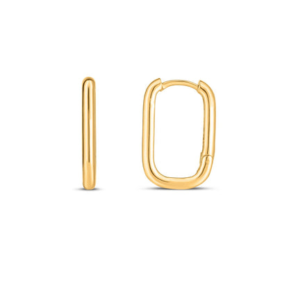 14k Yellow Gold Large Paperclip Huggies Bids.com