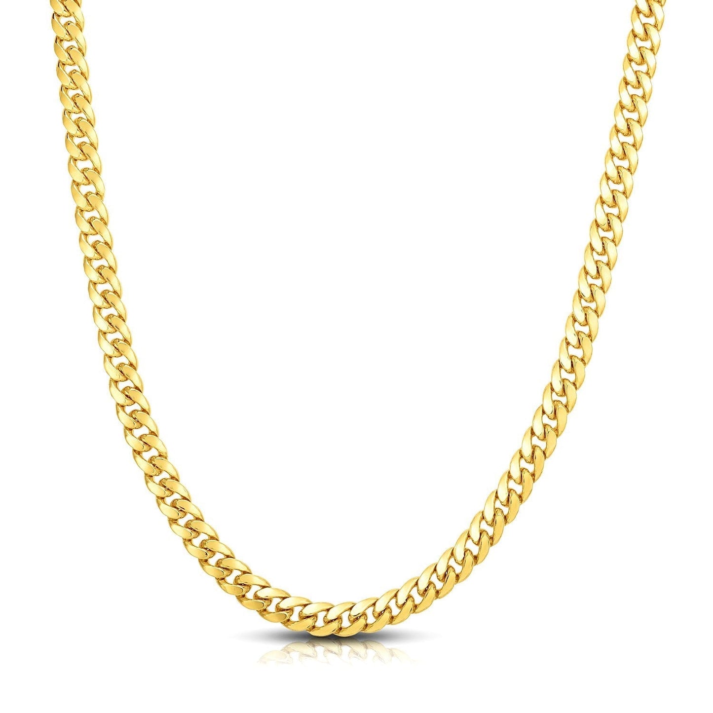 7.1mm 10k Yellow Gold Classic Miami Cuban Solid Chain Bids.com