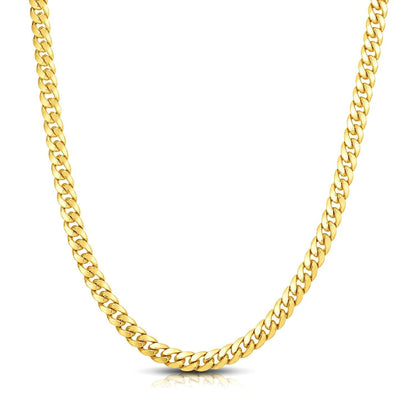 7.1mm 10k Yellow Gold Classic Miami Cuban Solid Chain Bids.com