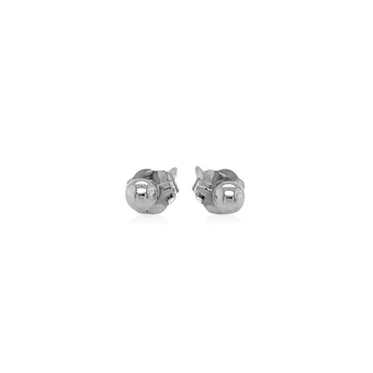 14k White Gold Spherical Stud Earrings (3.0 mm) Bids.com