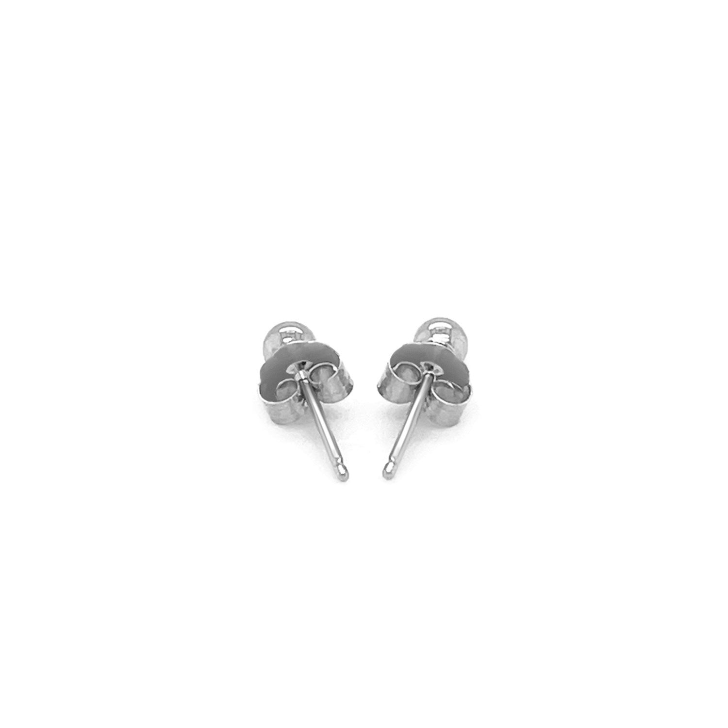 14k White Gold Spherical Stud Earrings (3.0 mm) Bids.com