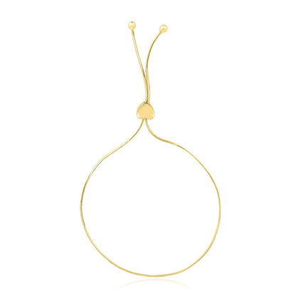 14k Yellow Gold Adjustable Lariat Style Heart Motif Bracelet Bids.com