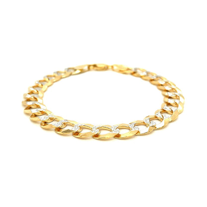 10 mm 14k Two Tone Gold Pave Curb Bracelet Bids.com