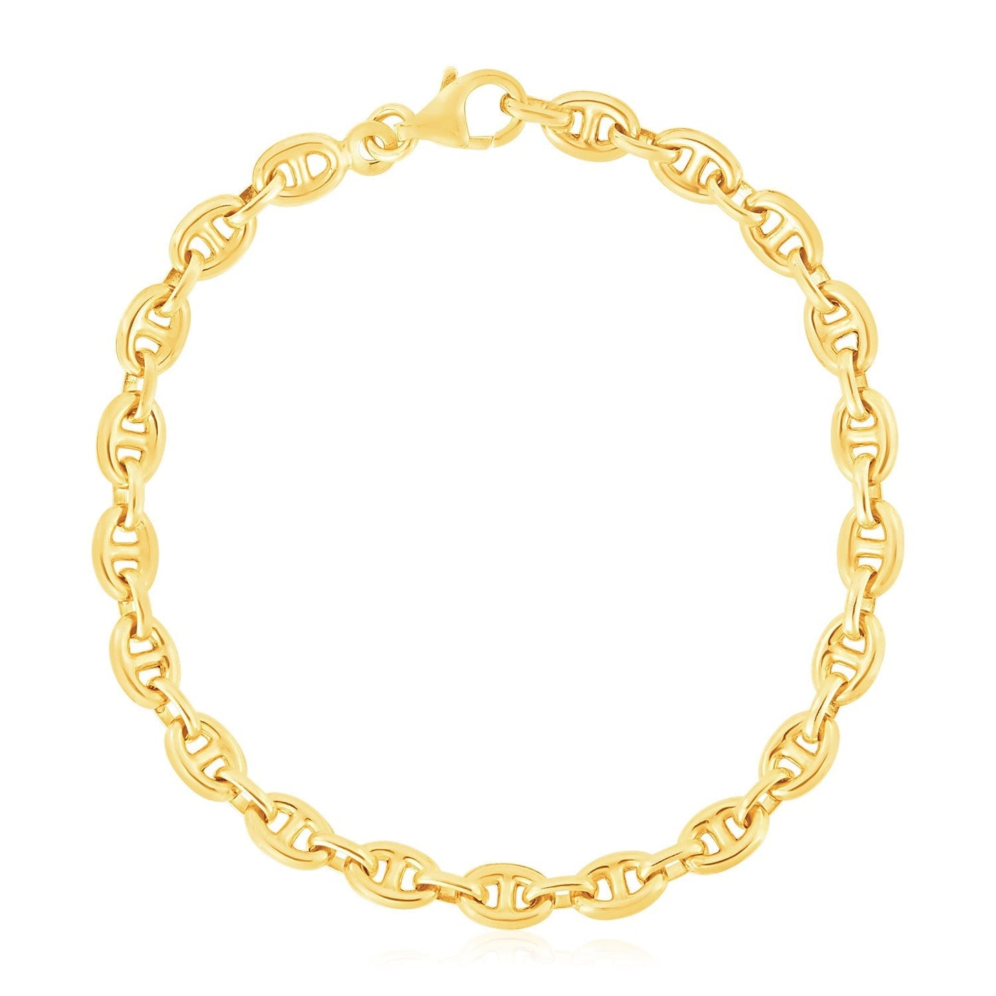 14k Yellow Gold High Polish Mariner Link Bracelet (5.4mm) Bids.com